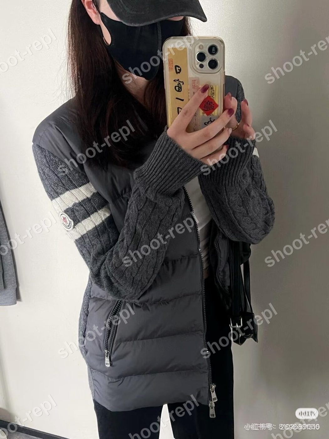 몽클레르 스트라이프 슬리브 후드 다운 재킷 - 남자 패딩 레플리카 참고 이미지